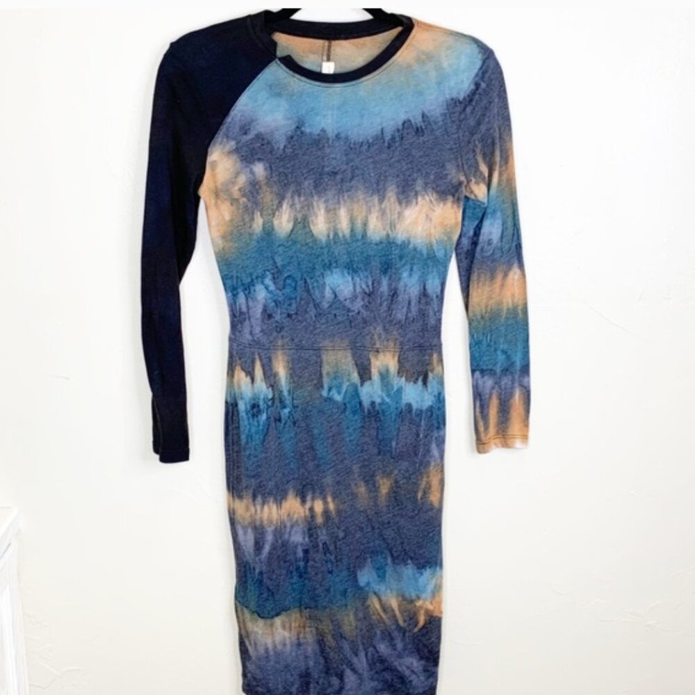 Raquel Allegra Tie Dye Fitted Long Sleeve Dress Size 0 (xs)